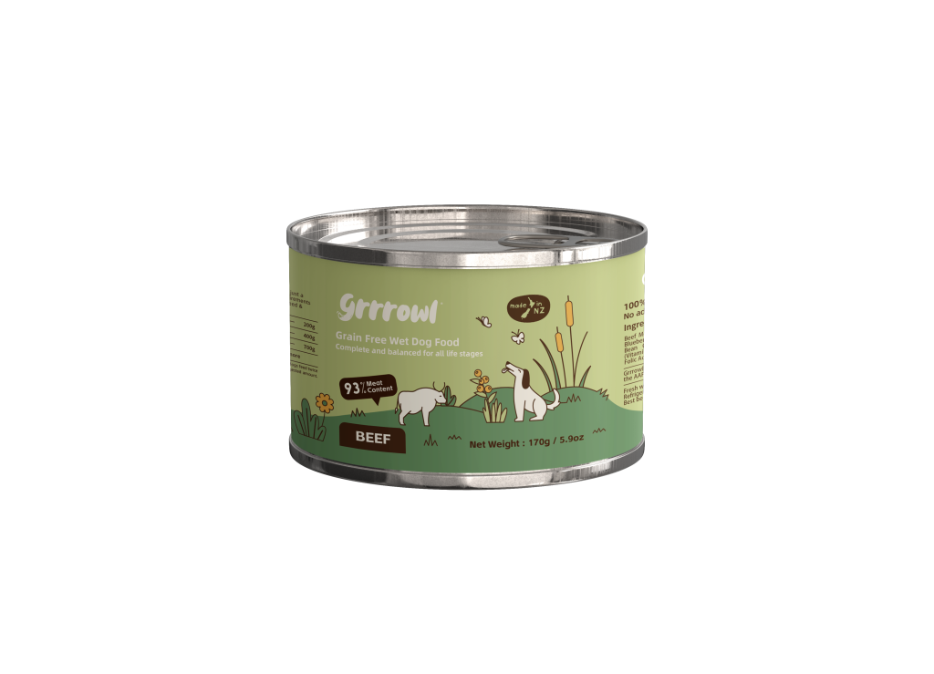 Grrrowl Grain Free Wet Food for Dogs 170g – Beef